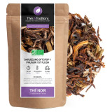 Zwarte Darjeeling Phuguri 1st Flush biologische thee kraftzakje en gedroogde theebladeren