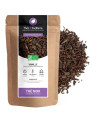 Thé noir vanille en vrac sachet kraft avec étiquette blanche et violette bio conditionné en France