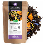 Zwarte thee tropisch fruit kraft zakje bio met stukjes mango en gedroogde bloemen