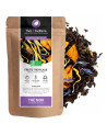 Tropical fruits black tea organic kraft bag with mango pieces and dried flowers