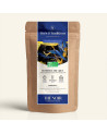 Nachfüllbarer Kraftpapierbeutel mit Schwarztee Russian Earl Grey, Etikett in Marineblau und Gold von Thés & Traditions, Fenster 