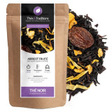 Fruity Apricot black tea kraft bag with loose tea apricot pieces and yellow petals