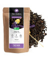 Organic violet black tea kraft bag with dried flowers packed in France