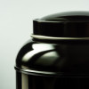 Glossy black metal tin for black tea with airtight lid Glossy black metal tin for black tea with airtight lid