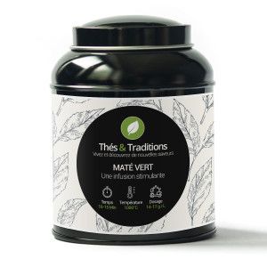 Scatola di mate verde Thés et Traditions infusione stimolante con istruzioni di preparazione