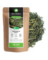 Tè verde Japan Sencha Mizuki in sacchetto kraft con foglie di tè verde bio brillanti e allungate