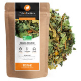 Linden Mint herbal tea in kraft bag with blend of organic dried leaves and flowers