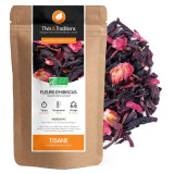 Gedroogde hibiscusbloemen voor biologische kruidenthee fruitige zure smaak verpakt in kraft zakje