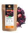 Fleurs d hibiscus séchées pour tisane bio goût fruité acidulé conditionnées en sachet kraft
