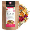 Tisane Flamingo saveur fraise pêche ananas sachet kraft avec mélange de plantes séchées colorées Tisane Flamingo saveur fraise pêche ananas sachet kraft avec mélange de plantes séchées colorées