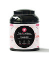 Scatola di tisana Flamingo gusto fragola pesca ananas con motivi fenicotteri rosa