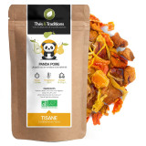 Panda Pear Herbal Tea kraft bag with organic dried fruit blend for infusion