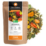 Tisana detox menta in sacchetto kraft con miscela di piante essiccate colorate