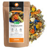 Sleep herbal tea peach lemon Thés et Traditions kraft bag and organic dried herbs Sleep herbal tea peach lemon Thés et Traditions kraft bag and organic dried herbs