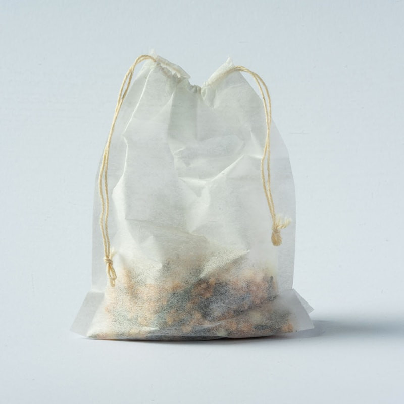 Japanse papieren filter met trekkoord voor infusie van thee of kruidenthee