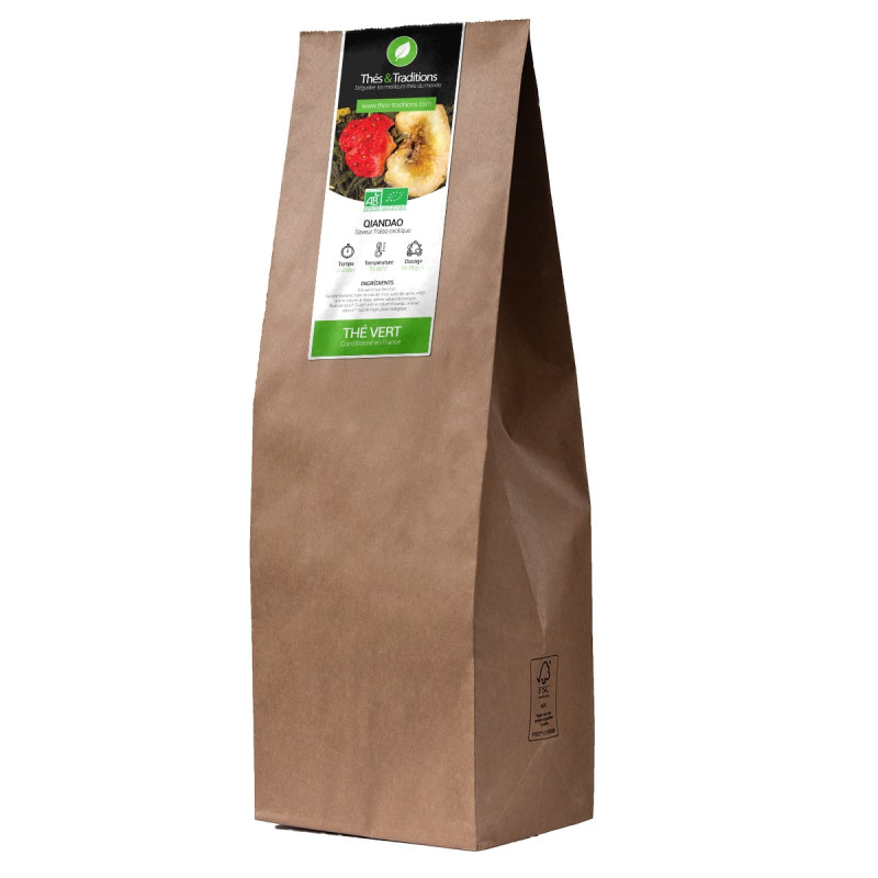 zakje los kilo groene thee Qiandao Thés et Traditions bio kraft verpakking