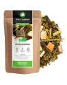 Detox Supergreen green tea lemon flavor in kraft bag with dried leaves and herbs blend