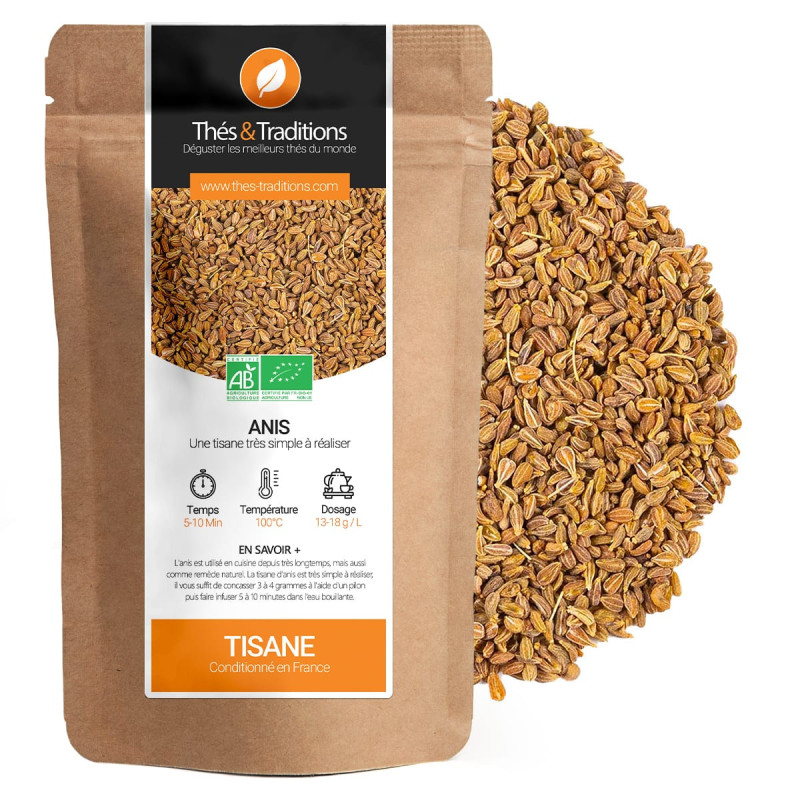 semi di anice tisana biologica sacchetto kraft Thés et Traditions confezionato in Francia