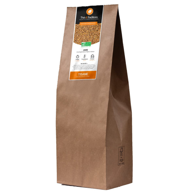 bulk bag kilo anise herbal tea Thés & Traditions ecological kraft packaging