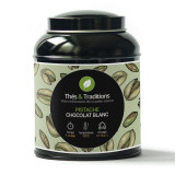 Scatola di rooibos pistacchio cioccolato bianco Thés et Traditions con illustrazioni di pistacchi