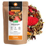 Kruidenthee wilde bessen kraft zakje met gedroogd fruit aardbei hibiscus bladeren en biologische sinaasappelschillen