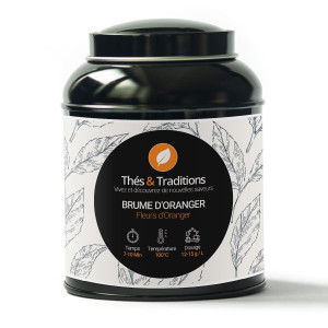 Boîte de tisane Brume d'Oranger fleurs d'oranger Thés et Traditions avec instructions d'infusion