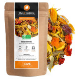 Rose morning herbal tea orange grapefruit flavor organic kraft bag natural ingredients