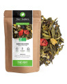 wild berries green tea kraft bag green tea leaves and dried red fruits