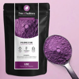 Premium intense purple ube powder from the Philippines in black sachet with metal spoon