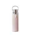 Glaskanne mit beigem Bezug und Edelstahldeckel, ergonomischer Metallgriff, schlichtes Design Flowtea Amami
