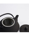 Théière Arare noire en fonte avec infuseur en acier et poignée ergonomique