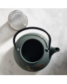 Iwashu-Teekanne Schmetterling Bronze 600 ml mit abnehmbarem Filter, schwarzem Griff und floralen Schmetterling-Motiven