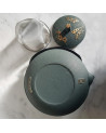 Iwashu bronze teapot 600ml with butterfly lid and stainless steel strainer