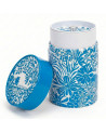Turquoise theeblik met bloemenmotief Côte d'Azur met afneembaar deksel Thés & Traditions