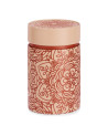 Scatola per tè Mandala Ebony ramata con motivo floreale mandala su fondo beige e rame