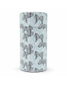 Cylindrical washi paper box with leaf patterns for Ryokucha green tea Thés & Traditions