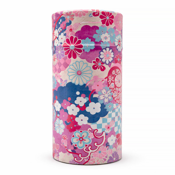 Washi box lotus floral patterns and fans pastel colors for tea or infusion storage