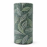 Boîte cylindrique décor feuilles vertes motifs traditionnels pour thé Thés et Traditions