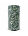 Boîte cylindrique décor feuilles vertes motifs traditionnels pour thé Thés et Traditions