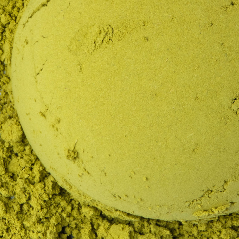 Bio-Matcha-Pulver in feiner, homogener grüner Farbe von Thés & Traditions