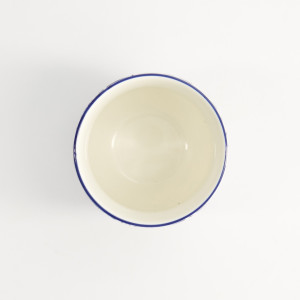 Tasse Flora Japonica Ginkgo 17cl vue dessus intérieur blanc bord bleu