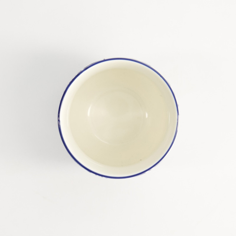 Tazza Flora Japonica Ginkgo 17cl vista dall'alto interno bianco bordo blu