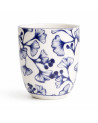 Porzellanschale mit blauem Ginkgo-Dekor auf weißem Grund 17 cl Flora Japonica