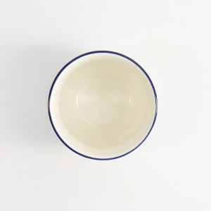 Tasse Flora Japonica Kranich blauem Rand cremefarbenem Inneren Keramik Thés & Traditions