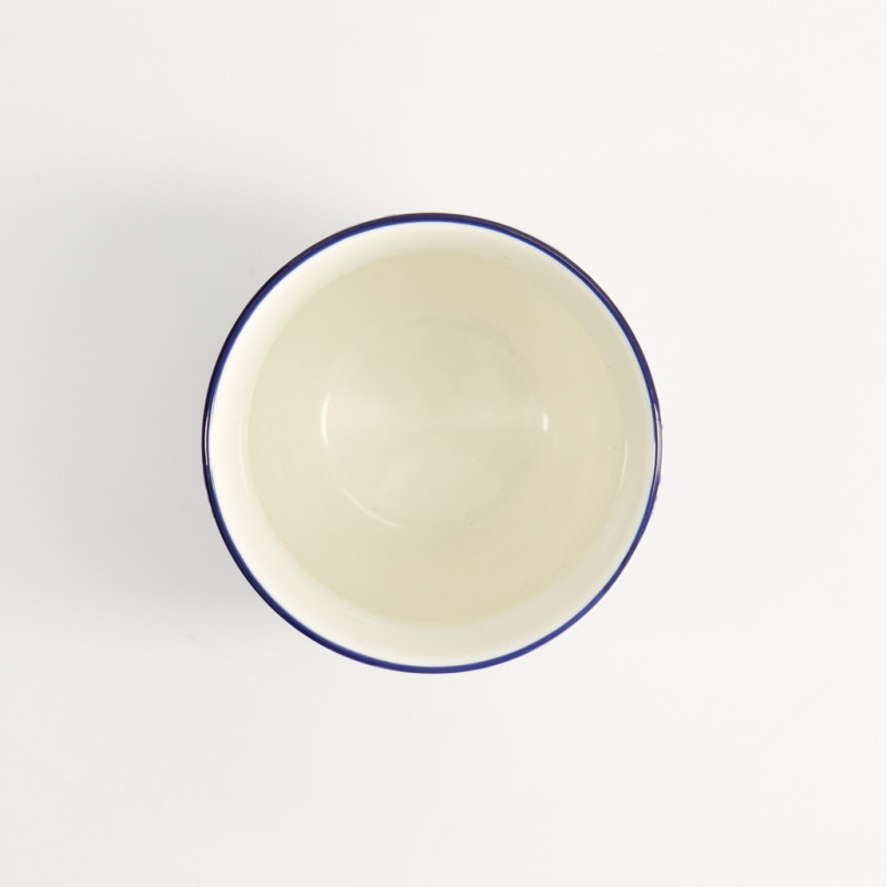 Tazza Flora Japonica Gru bordo blu interno crema in ceramica Thés et Traditions