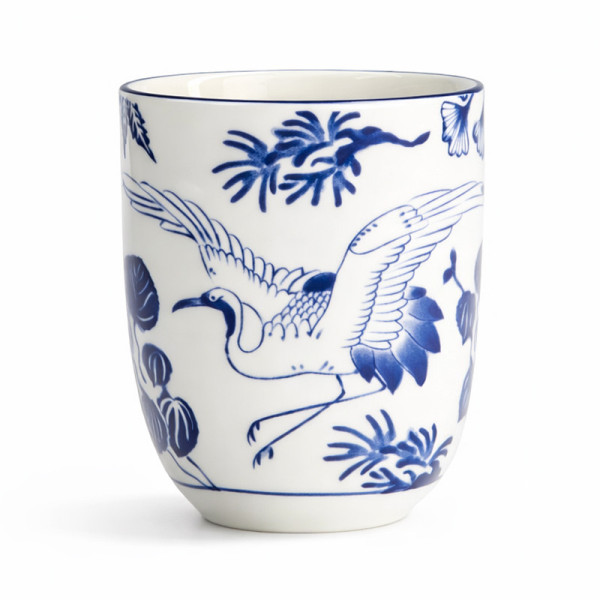 Flora Japonica Crane Cup 170ml Blue Patterns - Porcelain