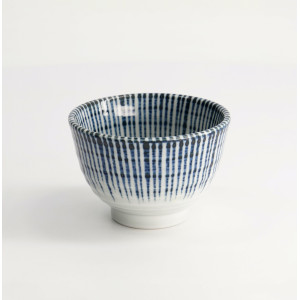 Tazza in ceramica 180 ml con righe blu verticali stile giapponese