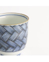 Porzellan-Teetasse mit blauweißem Flechtmuster und goldener Kante von Thés & Traditions