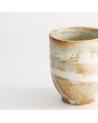 Tazza Yunomi Shino in ceramica beige e bianca 20 cl per tè tradizionale giapponese