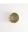 Yunomi-Tasse Shino 20cl aus beiger Keramik mit hellem braunem Rand für japanischen Tee